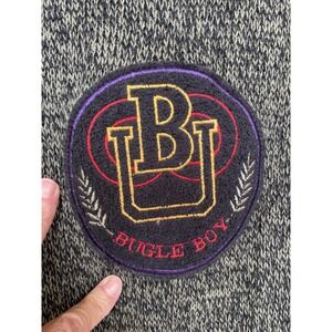 Bugle Boy University Men Black/Gray Cardigan Sweater Medium College  VTG EUC